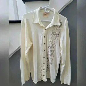 Gypsy 05 Mens Button Up shirt Size Large Stitching 100% Cotton Comfy Soft Luxury
